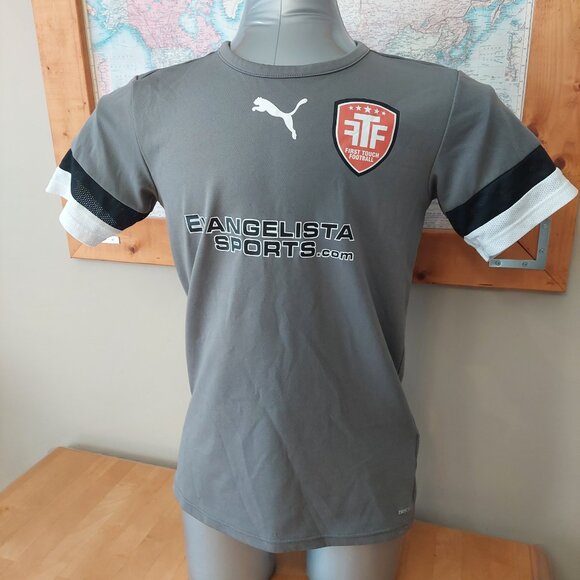 Puma Soccer First Touch Football Jersey Short Sleeve Grey Men's Small - Picture 1 of 13